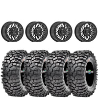 Valor V08 Beadlock Wheels + Maxxis Roxxzilla Tires (Mounted Kit) – 15x7 | 4x156 AND 4x137 Bolt Pattern | Rock-Ready Setup