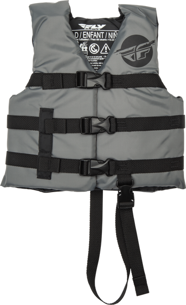 FLY RACING Child Flotation Vest Grey/Black - Part Number 221-30323