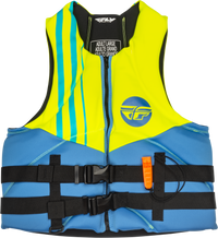 Neoprene Flotation Vest Blue/Hi Vis/Teal Md