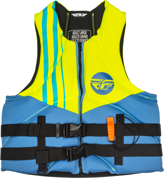 Neoprene Flotation Vest Blue/Hi Vis/Teal Xs