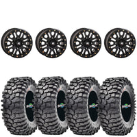 High Lifter HL23 Matte Black Beadlock Wheels on Maxxis Roxxzila Tires – 4/156 UTV Wheel & Tire Kit