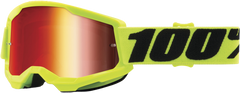 100-PERCENT Strata 2 Junior Goggle - Fluo Yellow Mirror Red Lens