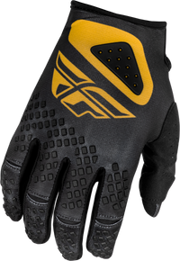 FLY RACING Kinetic Center Gloves Black/Gold - Size Small (Part Number: 378-510S)