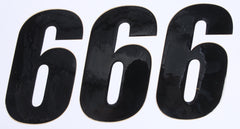 D-COR 45-26-6 Number 6 Black Stickers - 6" 3/Pk