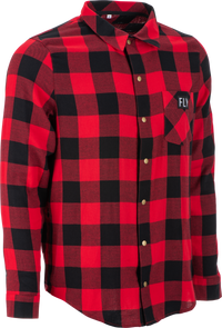 FLY RACING Fly Tek Flannel Shirt Red/Black 2X - Performance and Comfort