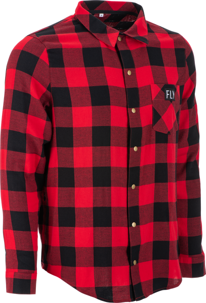 FLY RACING Fly Tek Flannel Shirt - Red/Black Large (Part Number: 354-6392L)