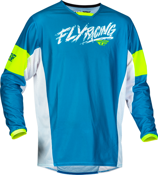 Yth Kinetic Mesh Khaos Jersey Blue/White/Hi Vis Yl