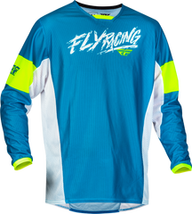 FLY RACING Kinetic Mesh Khaos Jersey Blue/White/Hi Vis 377-332YM