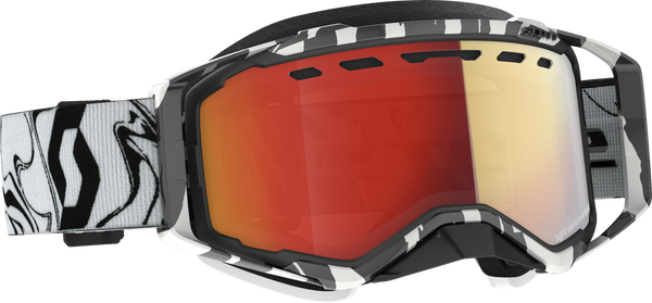 SCOTT Prospect Goggle Snow Cross LS Marble Black/White with LS Red Chrome - Part No. 278603-7082341