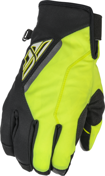 FLY RACING Youth Title Gloves Black/Hi Vis Sz 06