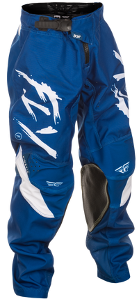 FLY RACING Youth Kinetic Stoke Pants Navy/White Sz 18 - Comfort and Flexibility
