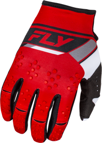 FLY RACING Youth Kinetic Prix Gloves Red/Grey/White 377-412YM