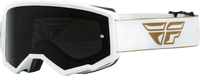 FLY RACING Youth Zone Goggle Gold/White with Dark Smoke/Smoke Lens - Part 37-51723
