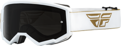 FLY RACING Youth Zone Goggle Gold/White with Dark Smoke/Smoke Lens - Part 37-51723