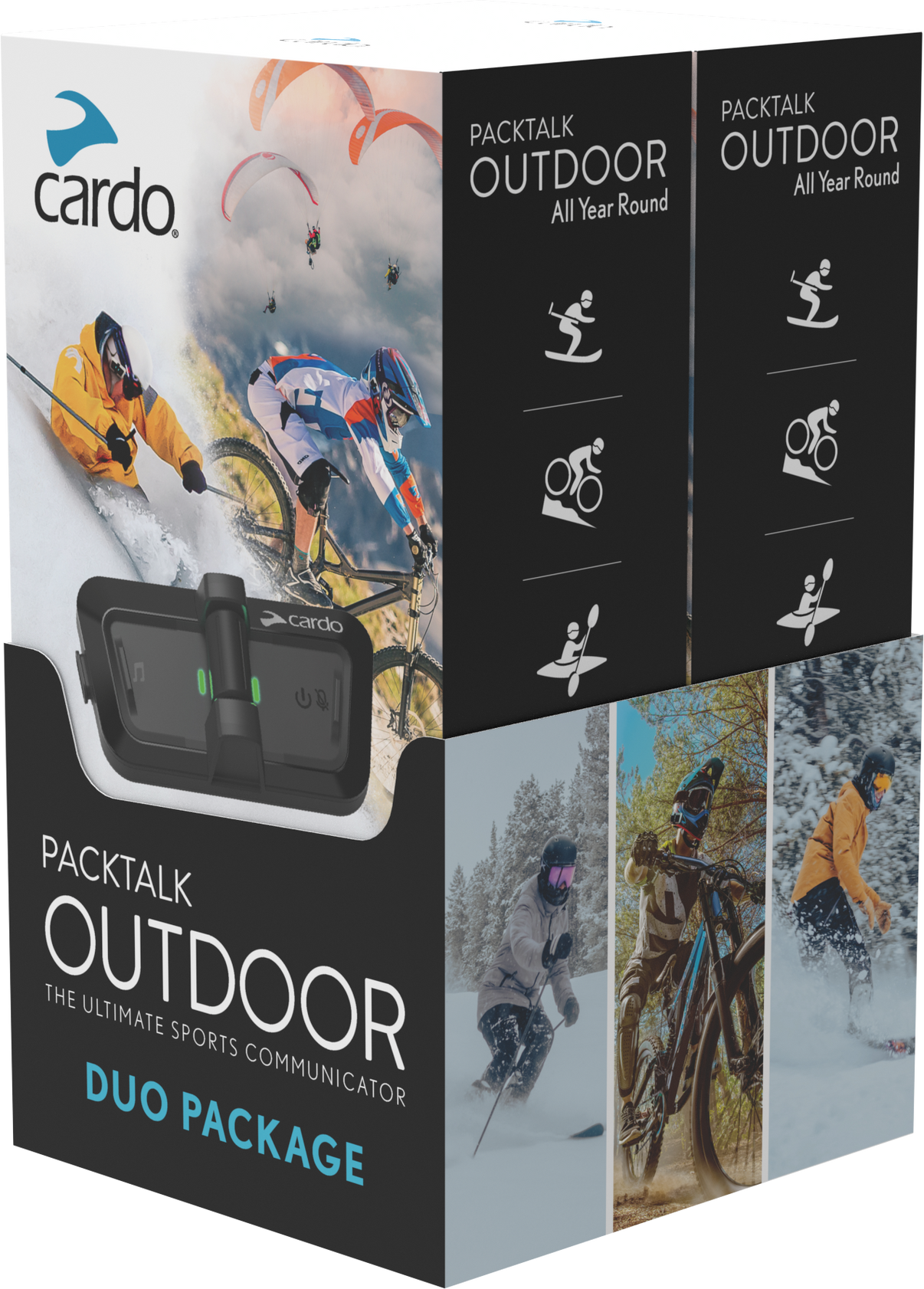 CARDO Packtalk Outdoor Duo Black SP000101 - Hands-Free Intercom System