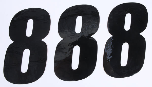 D-COR 45-26-8 Number 8 Black 6" 3/Pk - Durable Vinyl Decals