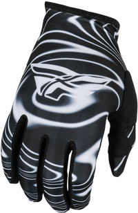 FLY RACING Lite Warped Gloves Black/White XS - Ultra-lightweight Race Gloves