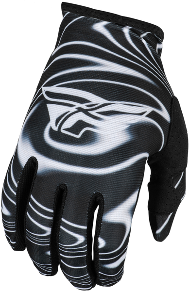 FLY RACING Youth Lite Warped Gloves Black/White - Part Number 377-744YL