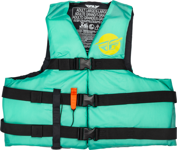 Nylon Flotation Vest Seafoam Green/Yellow Xs