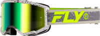 FLY RACING Zone Goggle Dark Grey/Hi Vis with Iridescent Green Mirror Lens - Part Number 37-51526
