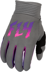 FLY RACING Youth F 16 Gloves Grey/Pink/Purple 377-210YL