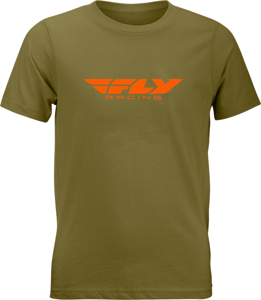 FLY RACING Youth Fly Corporate Tee Olive/Orange - Part Number 352-0676YL