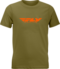 FLY RACING Youth Fly Corporate Tee Olive/Orange - Part Number 352-0676YL