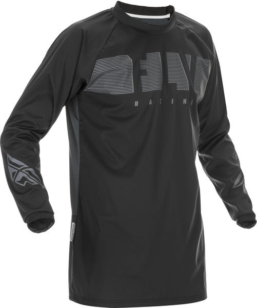 FLY RACING Windproof Jersey Black/Grey - Part Number 370-8010S