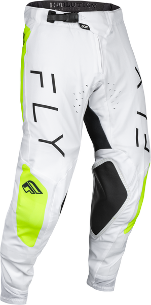 FLY RACING Evolution DST Pants White/Hi Vis Size 38 - Durable Stretch Technology