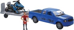 New-Ray SS-37406 Replica 1:18 Scale Truck and Trailer Set - Blue/Polaris Blue