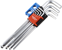 BIKESERVICE Magnetic Ball Point Hex Key Set - 9-Piece BS9103