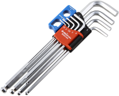 BIKESERVICE Magnetic Ball Point Hex Key Set - 9-Piece BS9103