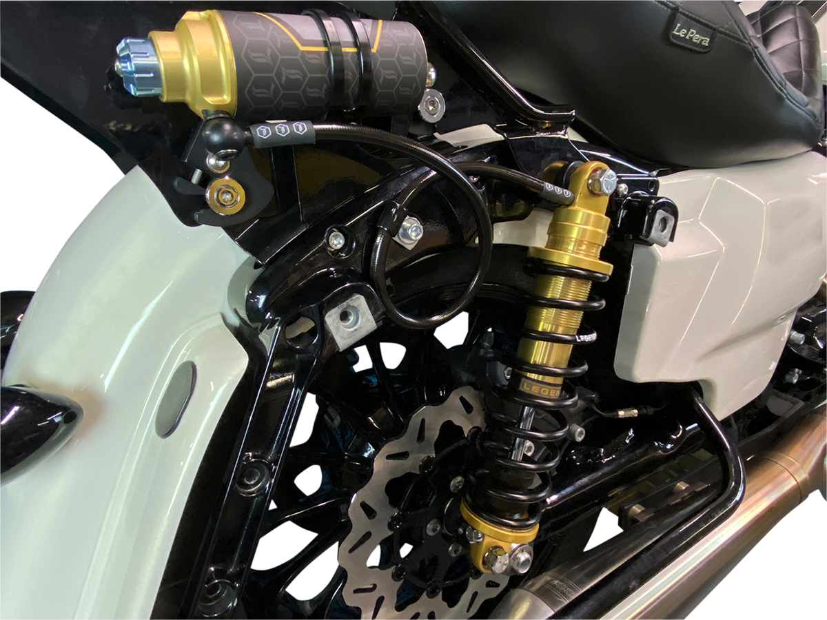 Legend Suspension Revo ARC Remote Reservoir Shocks for Motorcycles - 13-inch Heavy Duty Gold Model (Part #1310-1903)