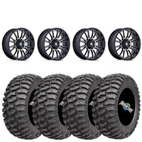 MSA Thunderlips Machined Wheels on AMS M1 Evil Tires – UTV Wheel & Tire Kit