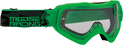 MOOSE RACING Qualifier Goggles - Agroid - Green - Clear - Part Number 2601-2655