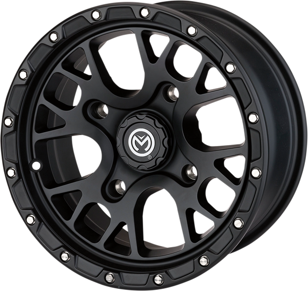 MOOSE UTILITY 545MO147110SB54 Wheel - 14x7 Black for Front/Rear with 4/110 Bolt Pattern