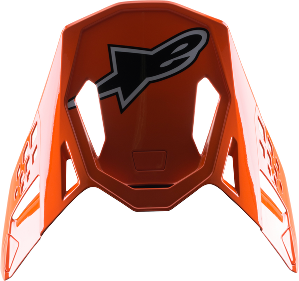 Alpinestars S M8 Factory Visor - Dark Blue/Orange/Yellow Fluo Glossy, Part #8982222-7445-OS