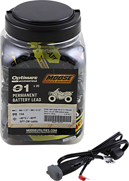 MOOSE UTILITY O-01NM JAR Battery Lead - Permanent 12V SAE Connector - 20 Pack