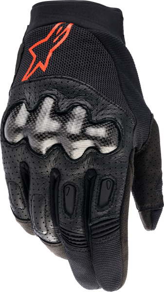 Alpinestars Megawatt Gloves Black/Red Fluo MD - Part Number 3565023-1030-MD