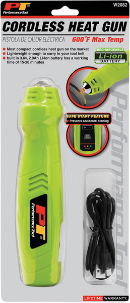 PERFORMANCE TOOL Cordless Heat Gun W2082 - Lightweight & Rechargeable