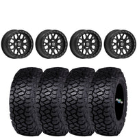 Valor V07 Satin Black Beadlock Wheels 4/137 + ITP Intersect Tires (Mounted Kit) – 15x7 | Trail-Ready UTV Combo
