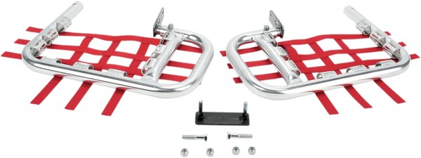 DG PERFORMANCE Nerf Bars for TRX250EX - Natural/Red (Part No: 60-2500)