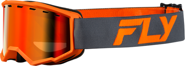 FLY RACING Yth Focus Snow Goggle Char/Org with Red Mirror/Amber Lens - FLB-24FY3