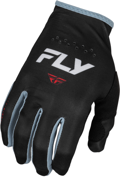 FLY RACING Lite Gloves Black/White/Red XS - Ultra-Lightweight Race Gloves