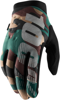 100% Brisker Camo Gloves - Medium with Reflective Graphics and Touch-Responsive Tech-Thread