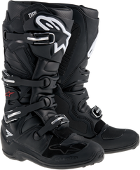 Alpinestars Tech 7 Boots Black US 10 - Durable Off-Road Motorcycle Footwear with Impact Protection