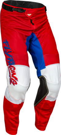 FLY RACING Youth Kinetic Mesh Khaos Pants Red/White/Blue Size 22