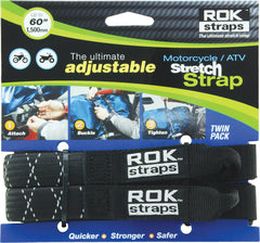 ROKSTRAPS ROK10050 Motorcycle Strap - Black/Reflective 18" to 60"