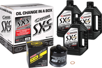 Maxima SXS Quick Change Kit 90-189013-TXP with Black Oil Filter - Full Synthetic 5W-50