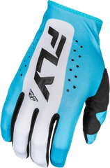 FLY RACING Lite Gloves Blue/White/Black Small - Ultra-Lightweight Race Gloves